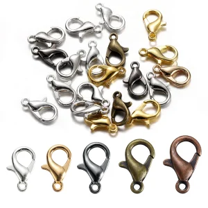 100pcs/lot Lobster Clasps For Bracelets Necklaces DIY Hooks Chain Closure Accessories For Jewelry Making Findings Wholesale