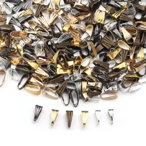 200pcs Pendant Clips Pinch Bail Clasp Connectors Necklace Hooks For Jewelry Making Finding Parts Accessories Supplies