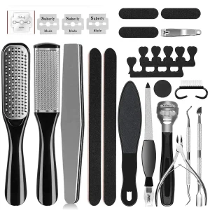 Pedicure Kit 8/10/23 in 1 Stainless Steel Professional Pedicure Tools Set Foot Rasp Peel Callus Dead Skin Remover
